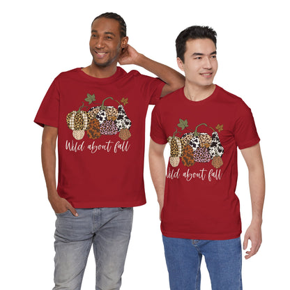 Wild About Fall Shirt – Pumpkin Leopard Plaid Autumn Thanksgiving Tee