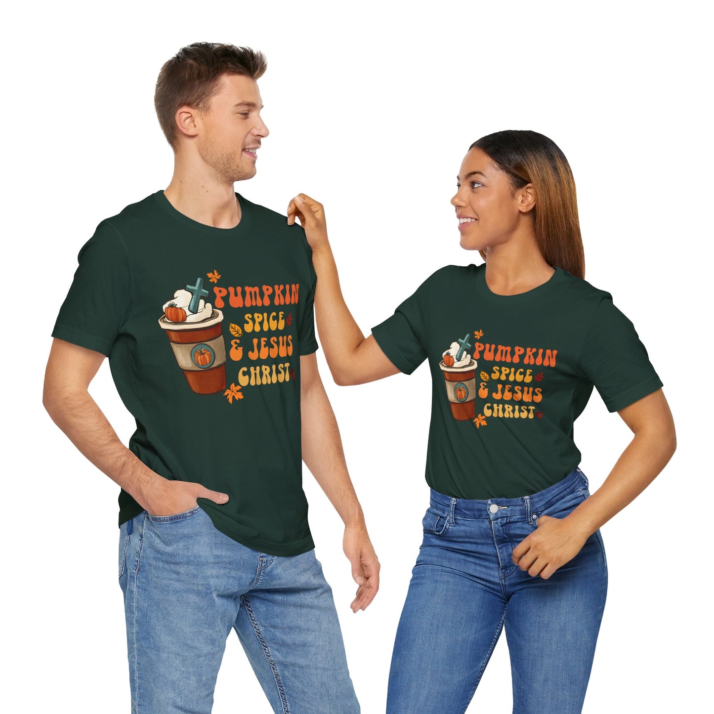 Pumpkin Spice Latte & Jesus Christ Shirt – Groovy Christian Fall Thanksgiving Tee