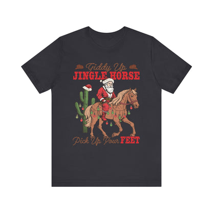 Giddy Up Jingle Horse Shirt – Retro Howdy Christmas Western Cowboy Holiday Tee