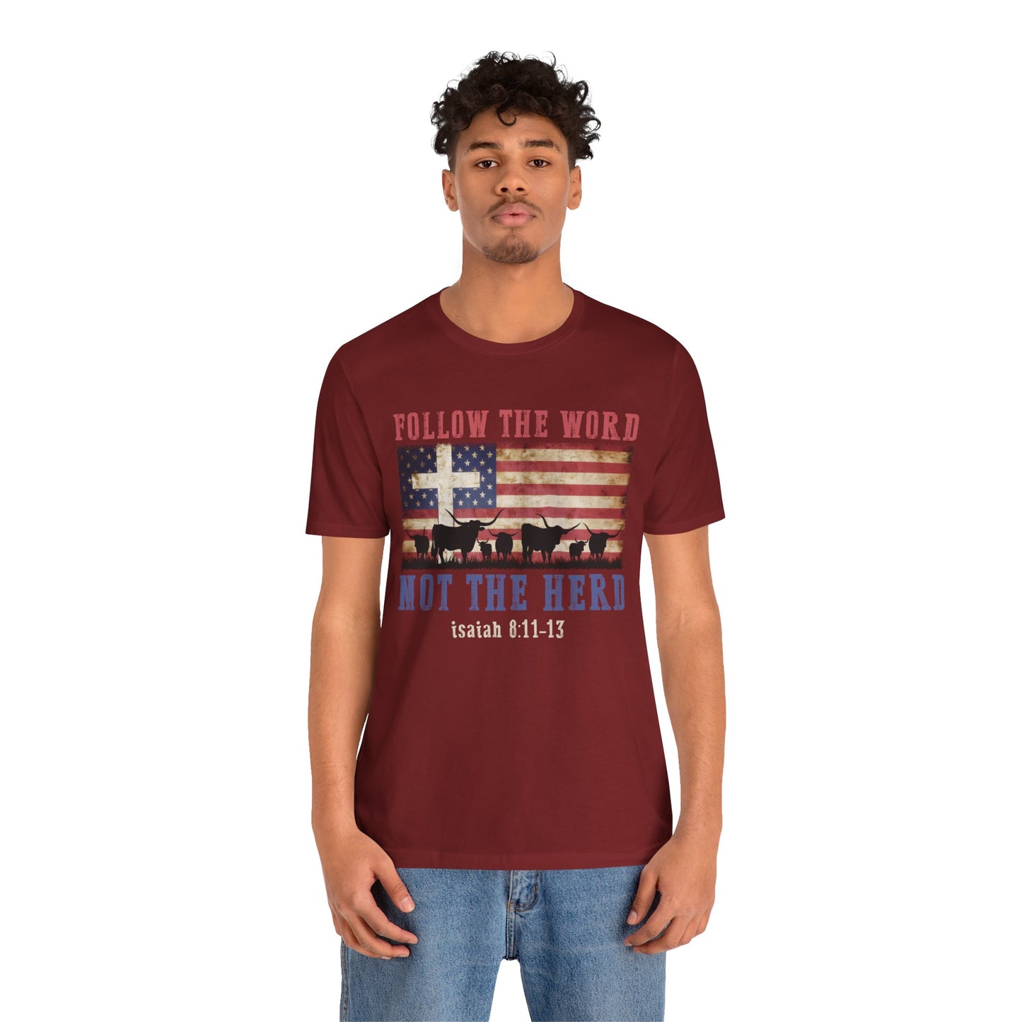 Follow the Word Not the Herd Shirt – Faith US Flag Christian Western Tee