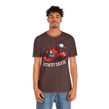 Howdy Santa Shirt – Funny Cowboy Claus Western Christmas Holiday Pajama Tee