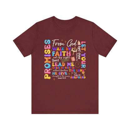 Walk by Faith Not by Sight Shirt – Christian 2 Corinthians 5:7 Groovy Scripture Tee