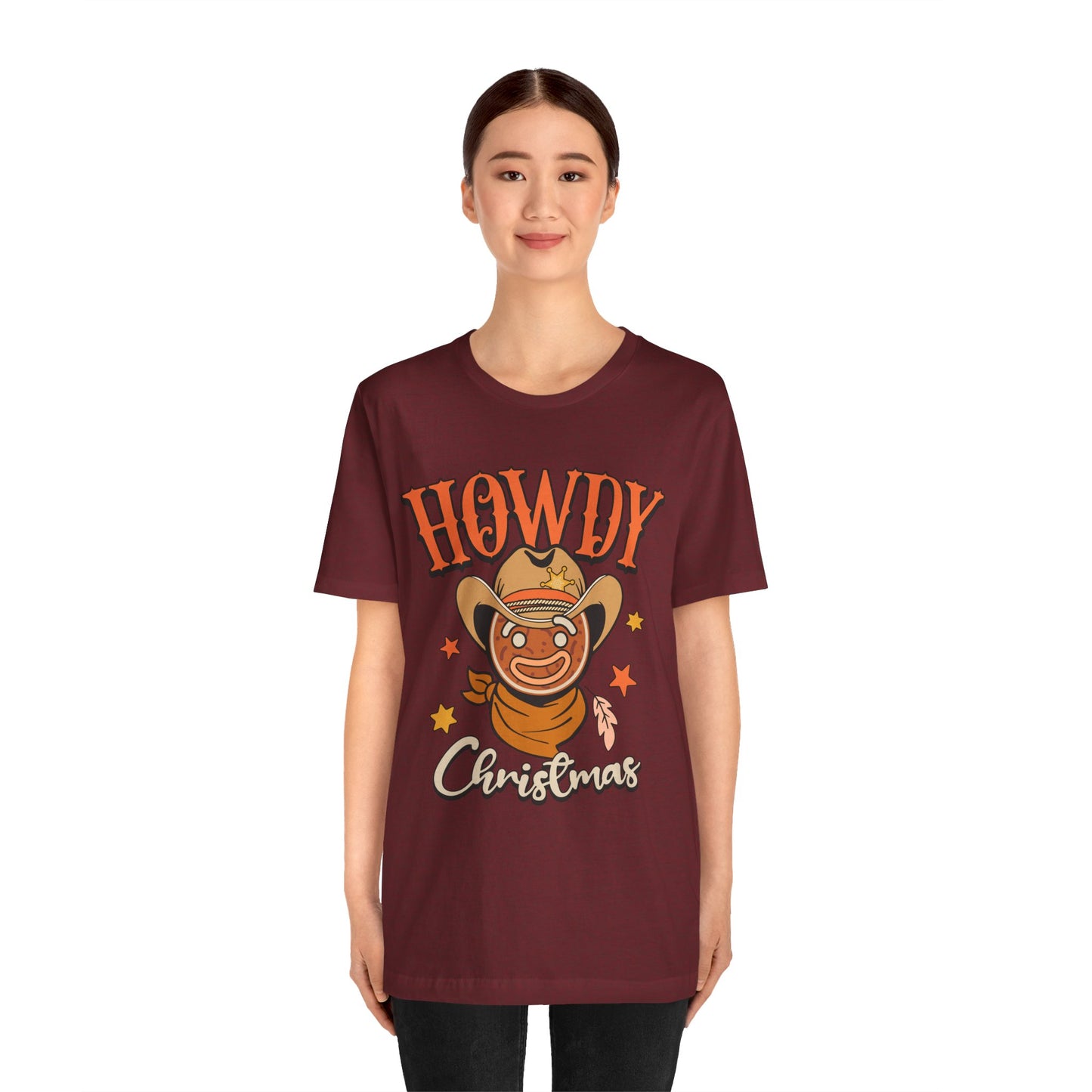 Christmas Howdy Cowboy Gingerbread Shirt – Funny Retro Western Holiday Pajama Tee