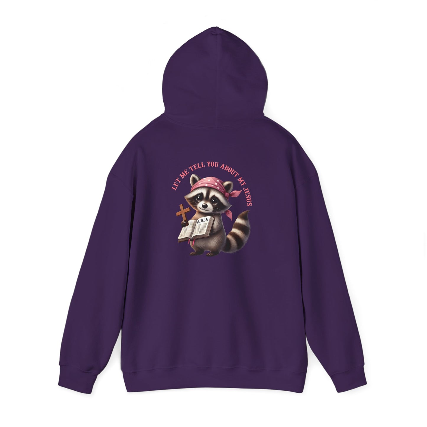 Let Me Tell You About My Jesus Hoodie – Cute Raccoon Bible Christian Pullover