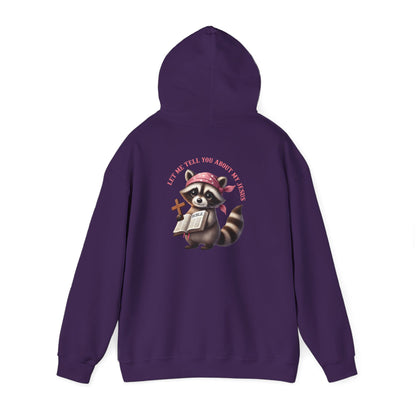 Let Me Tell You About My Jesus Hoodie – Cute Raccoon Bible Christian Pullover