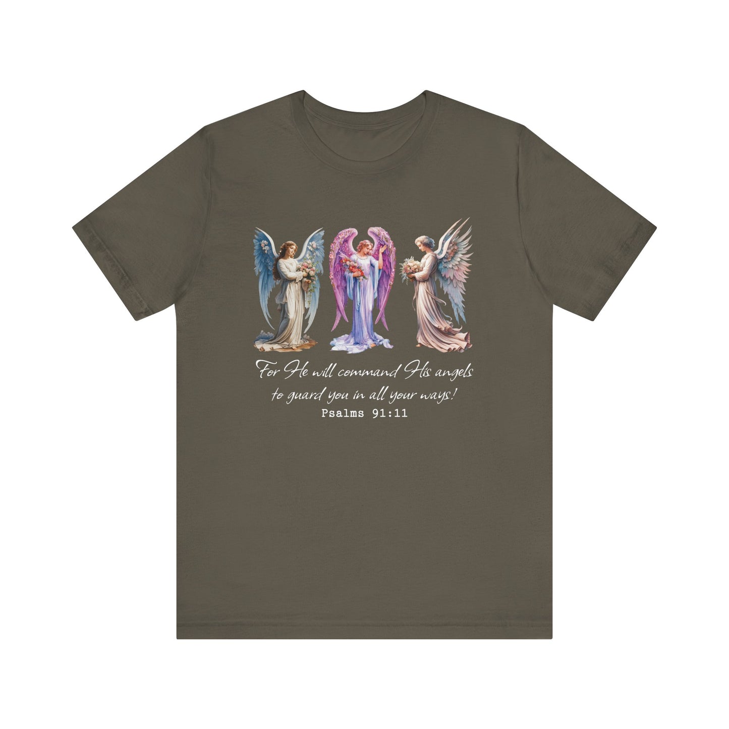 Angel Guardian Shirt – Christian Bible Verse Psalm 91:11 Faith Tee