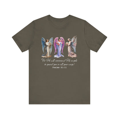 Angel Guardian Shirt – Christian Bible Verse Psalm 91:11 Faith Tee