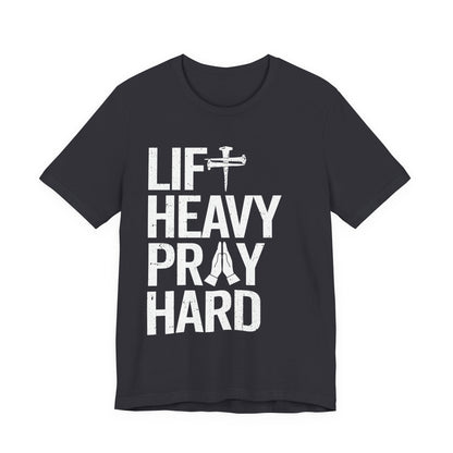 Lift Heavy Pray Hard Cross Nails Trendy Christ Gym Vintage T-Shirt