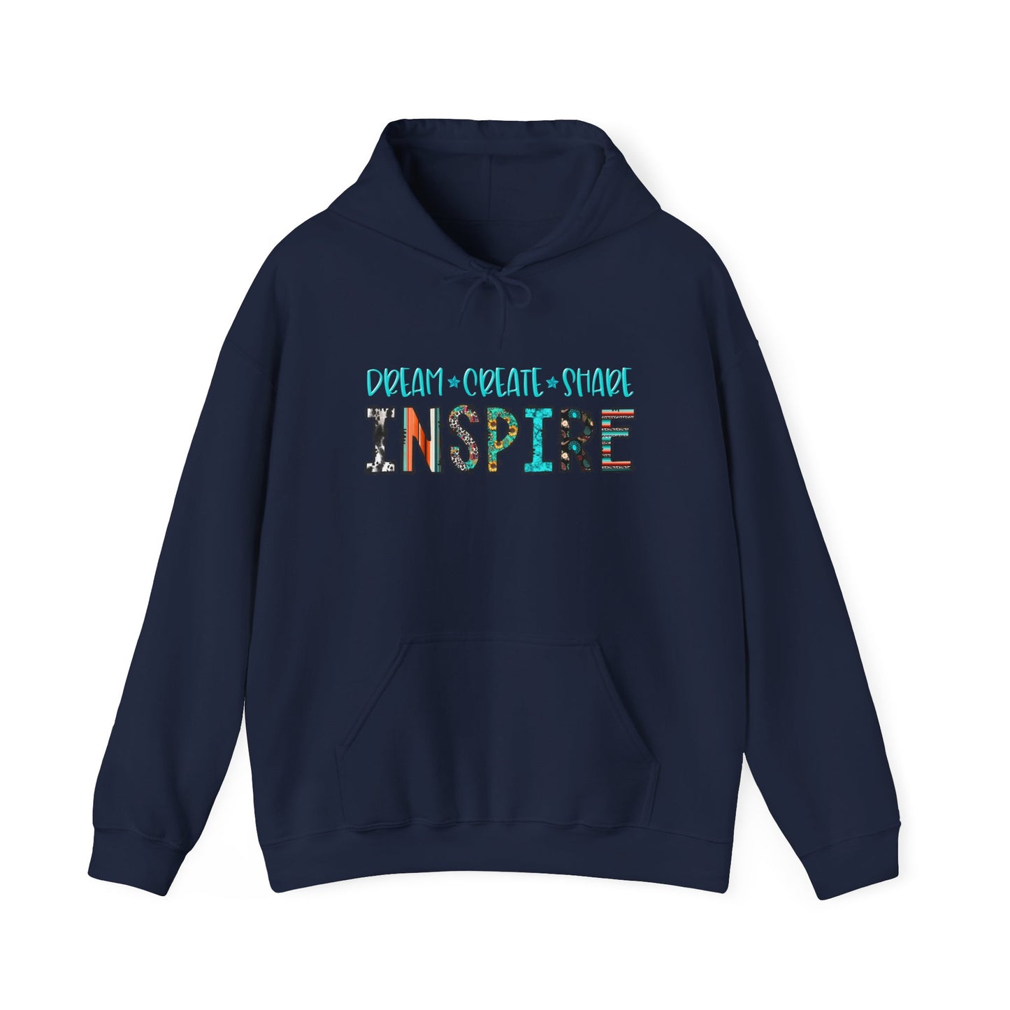 Dream Create Share Inspire Hoodie – Motivational Teacher Western Pullover