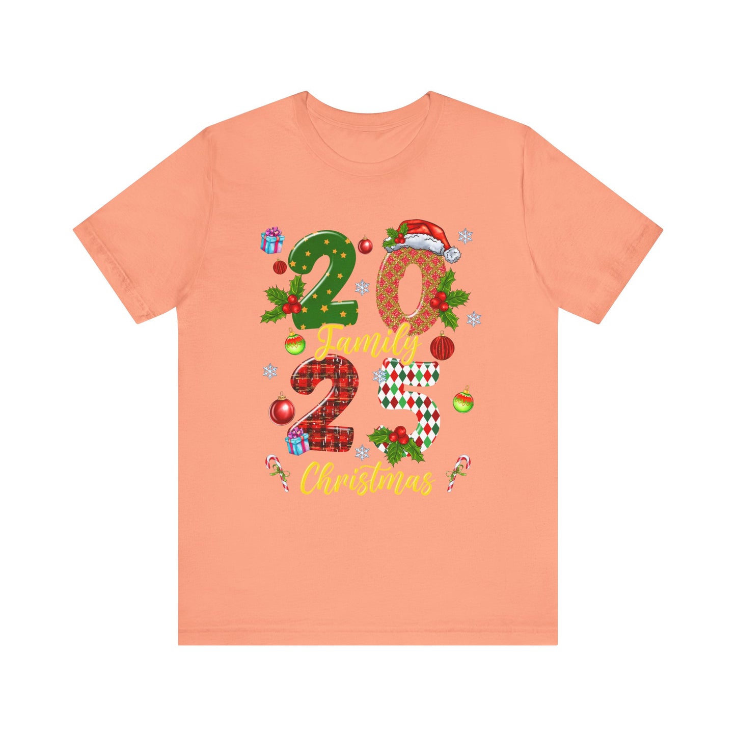 2025 Family Christmas Shirt – Red Plaid Santa Hat Matching Holiday Tee