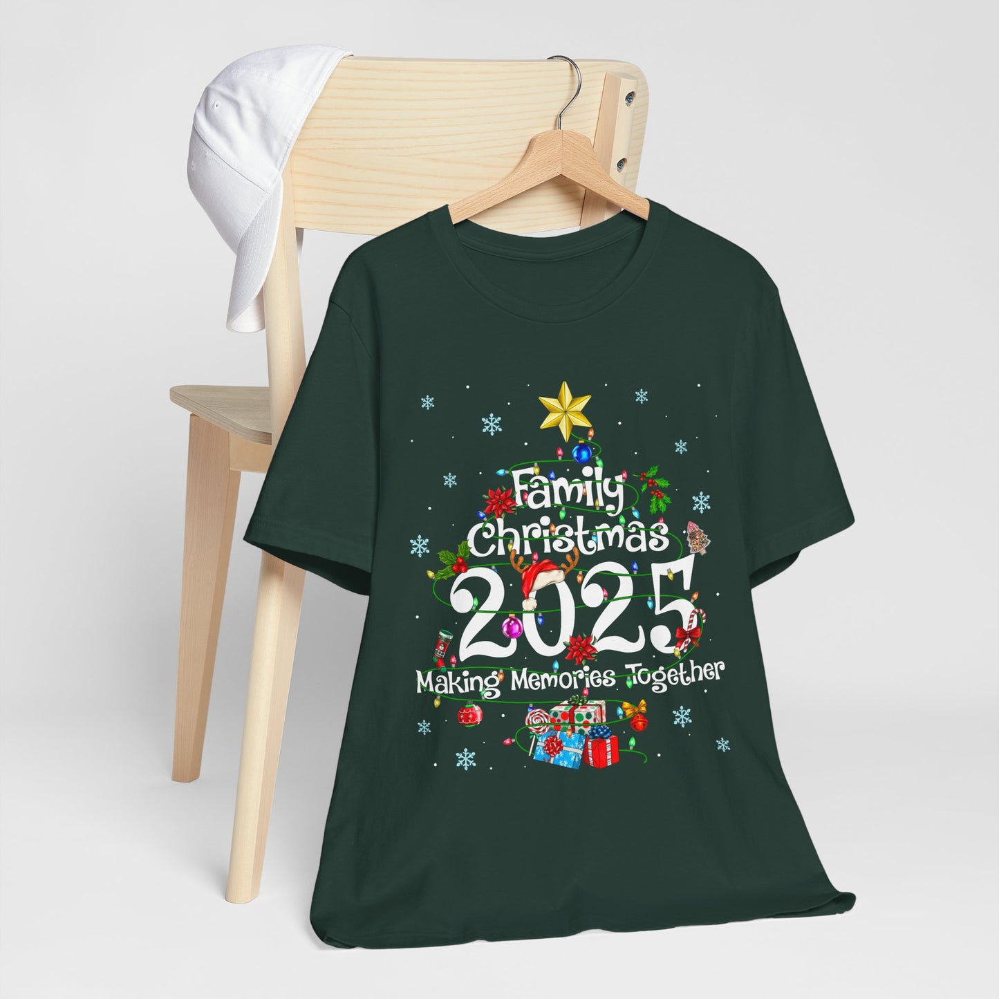 Family Christmas 2025 Tree Shirt – Festive Holiday Lights Matching Pajama Tee