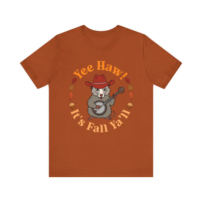 Yee Haw It’s Fall Y’all Shirt – Funny Possum Country Western Rodeo Tee