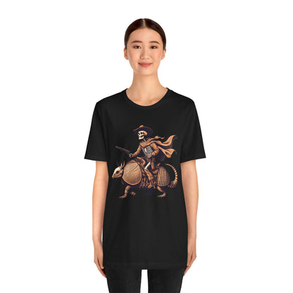 Cowboy Skeleton Riding Armadillo Shirt – Howdy Western Texas Rodeo Tee