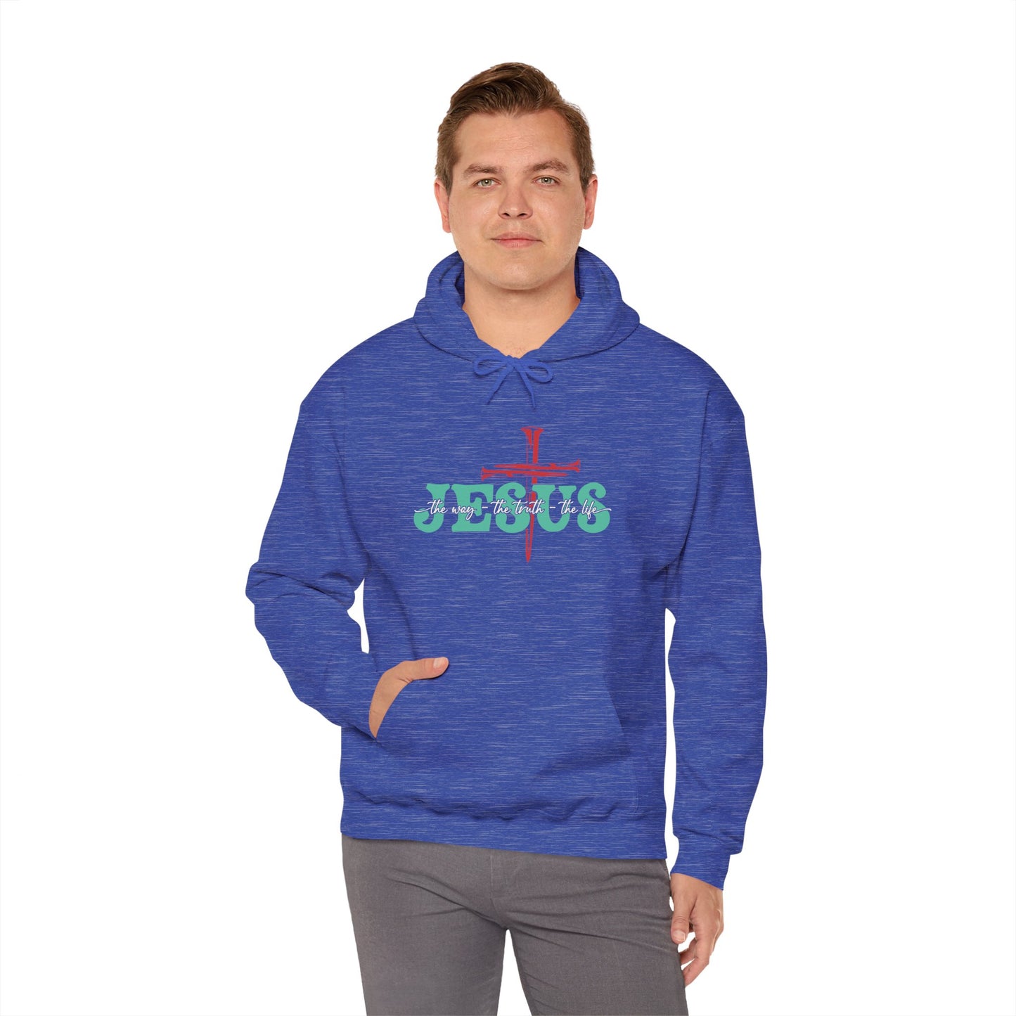 The Way Truth Life Christ Jesus Cross Nails Christian Bible Hoodie