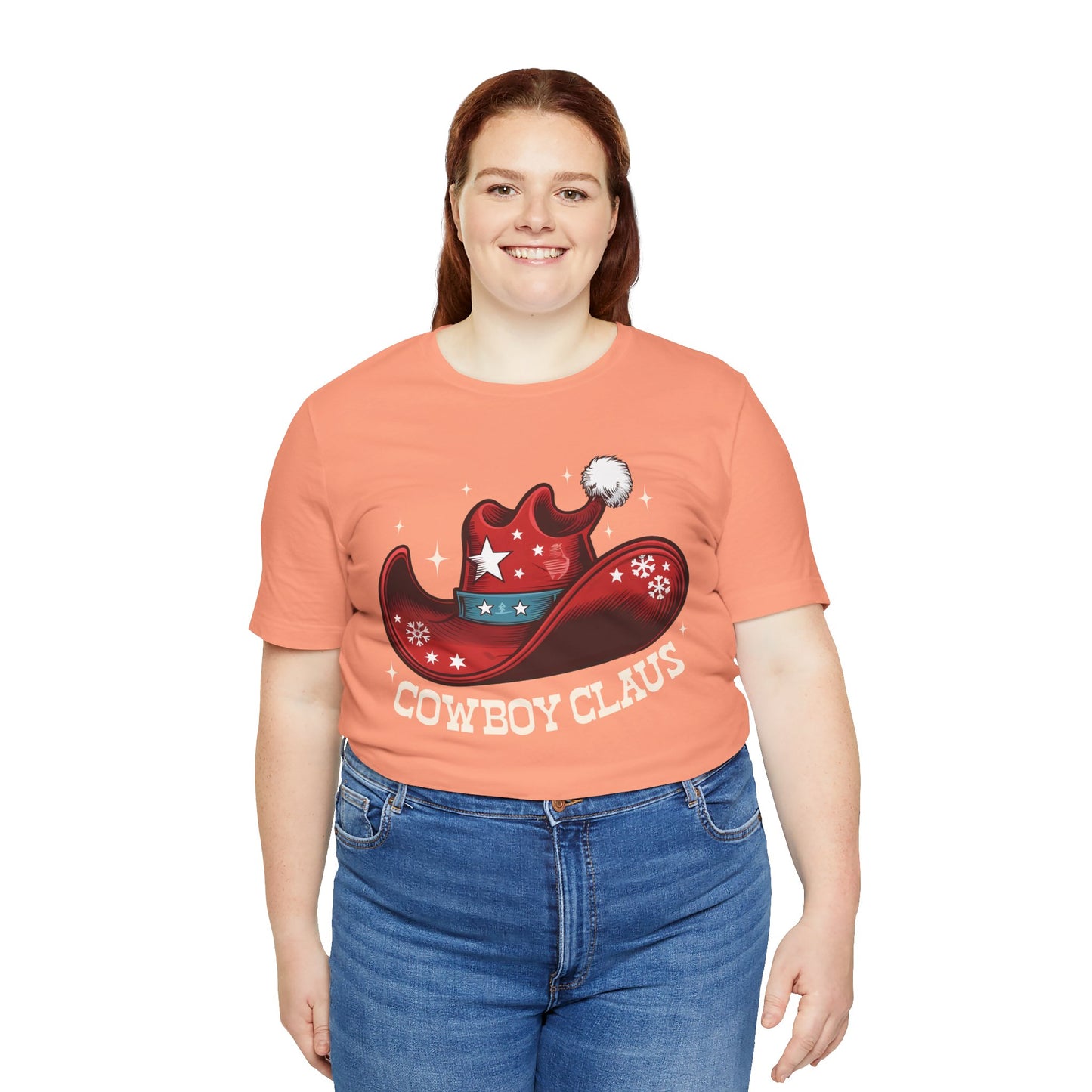 Cowboy Claus Christmas Shirt – Western Santa Hat Funny Cowboy Holiday Tee