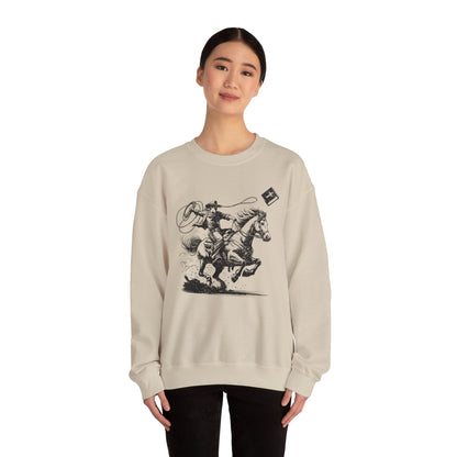 Retro Cowboy Riding Horse Sweatshirt – Christian Scripture Western Rodeo Pullover