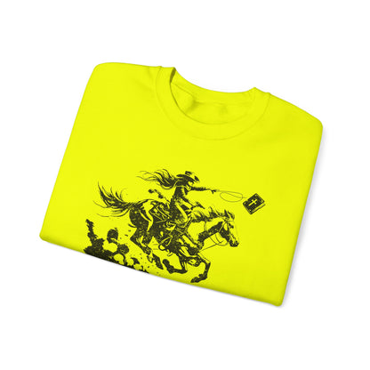 Cowgirl Riding Horse Sweatshirt – Christian Scripture Western Rodeo Texas Pullover