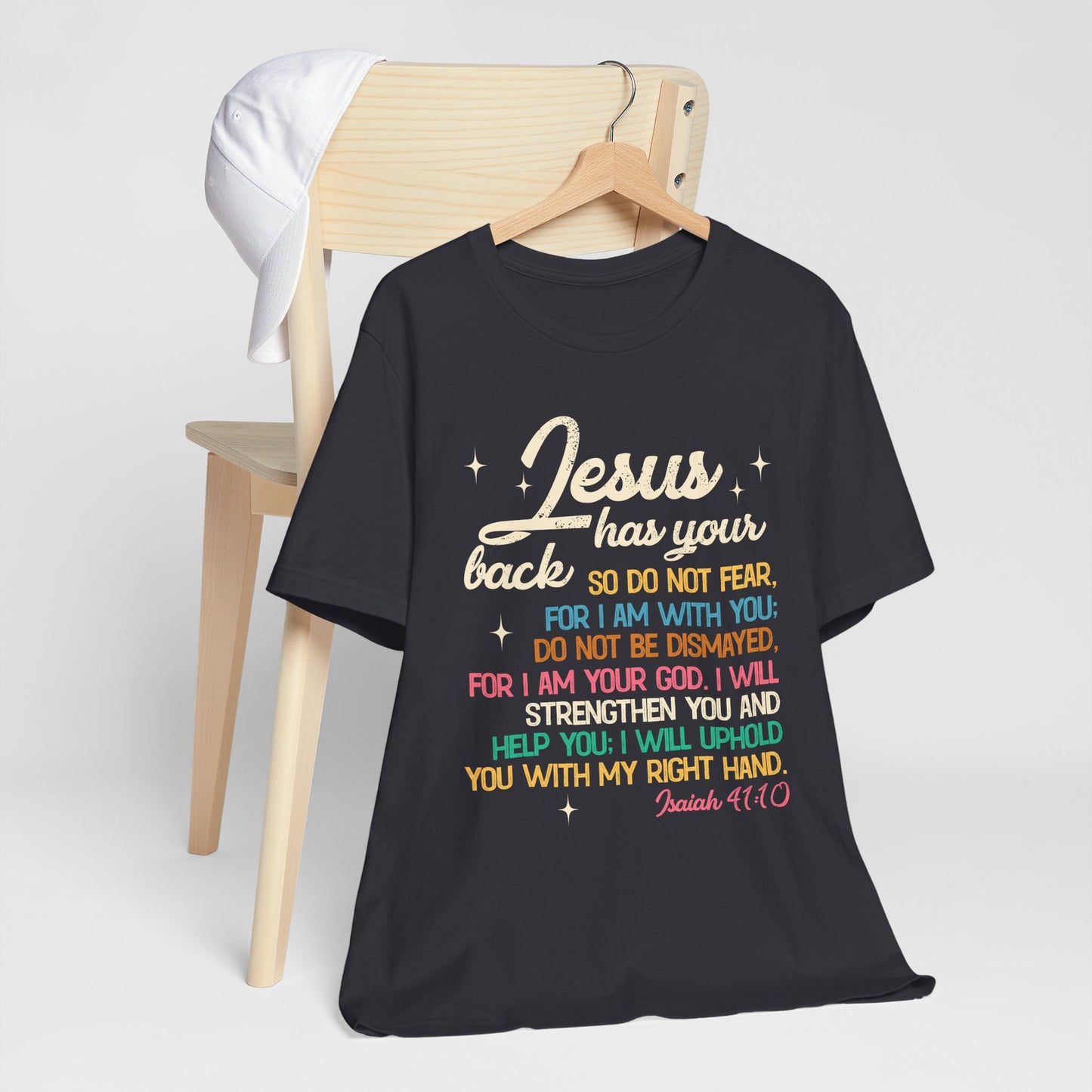 Jesus Has Your Back Shirt – Christian Bible Verse Encouraging Faith Scripture Tee