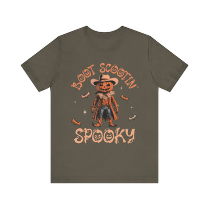 Boot Scootin’ Spooky Shirt – Funny Cowboy Pumpkin Head Western Halloween Tee
