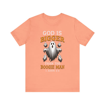 God Is Bigger Than the Boogie Man Shirt – Christian Ghost Halloween Faith Tee
