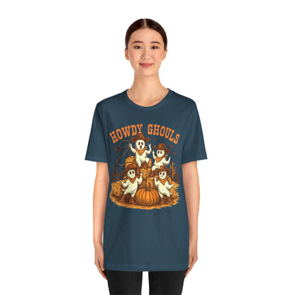 Howdy Ghouls Shirt – Cute Ghost Cowboy Halloween Tee, Western Rodeo Texas Fall Outfit