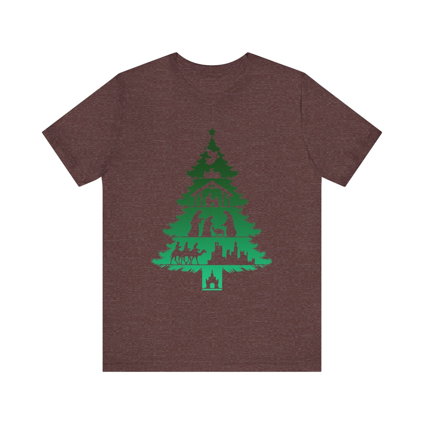 Nativity Christmas Tree Shirt – Christian Faith Holiday Pajama Top Tee