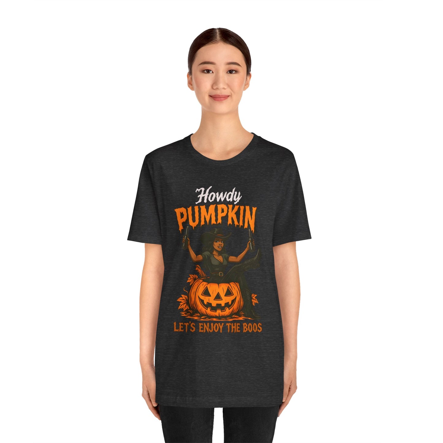Howdy Pumpkin Shirt – Funny Black Cowgirl Western Halloween Tee