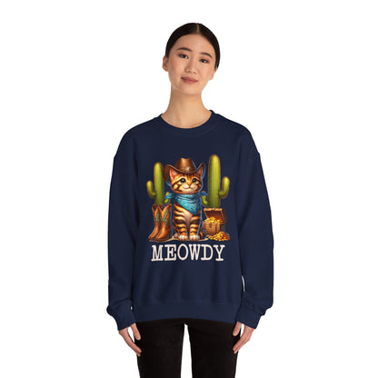 Meowdy Cowboy Cat Sweatshirt – Western Howdy Southern Country Cactus Pullover