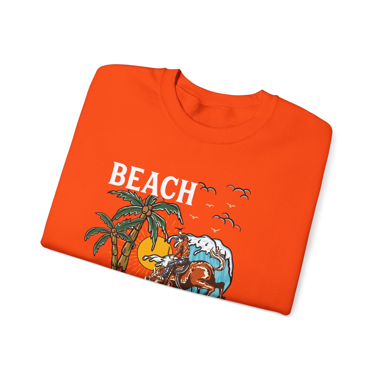 Beach Cowboy Sweatshirt – Tropical Palm Tree Western Rodeo Texas Pullover
