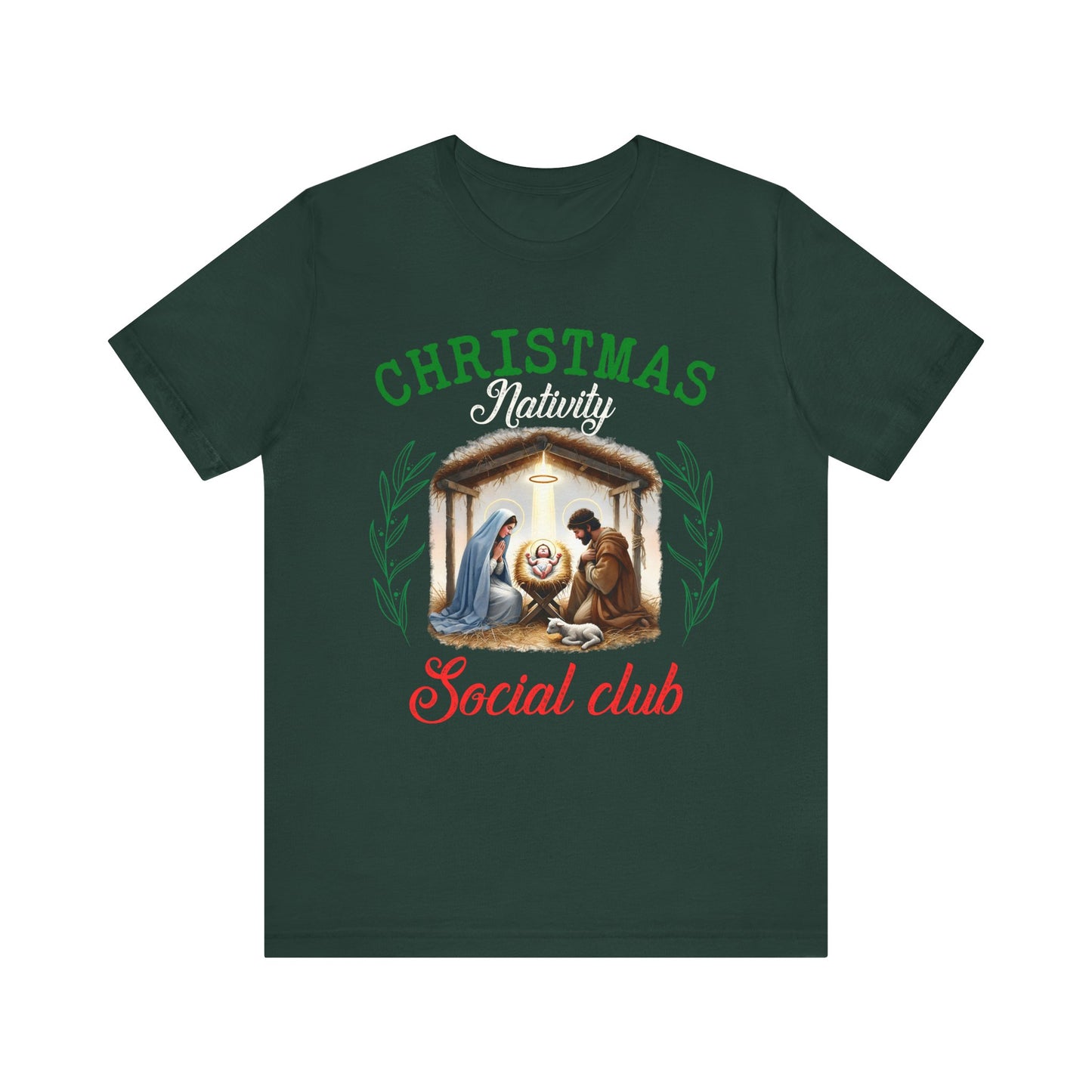 Christmas Nativity Social Club Shirt – Christian Nativity Scene Holiday Tee