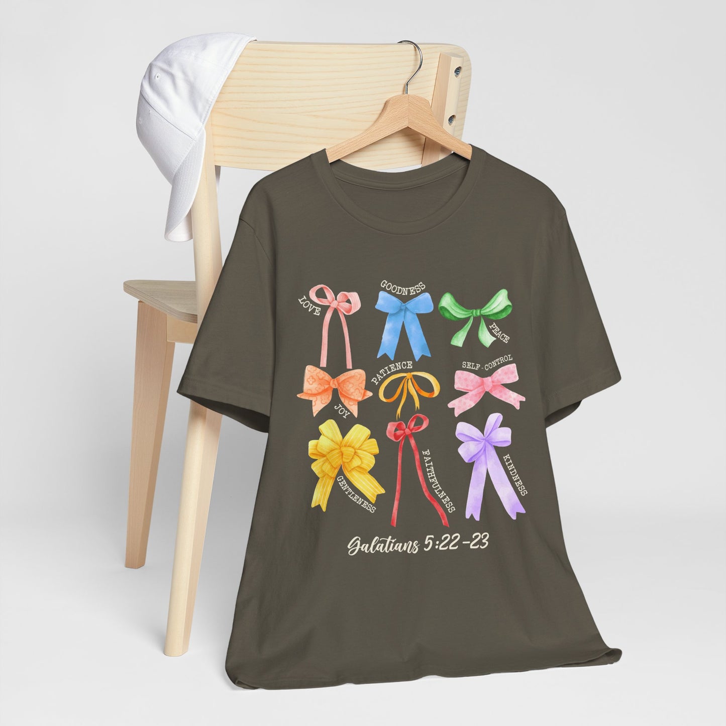 Christian Bow Shirt – Bible Verse Spirit Joy Peace Patience Kindness Tee