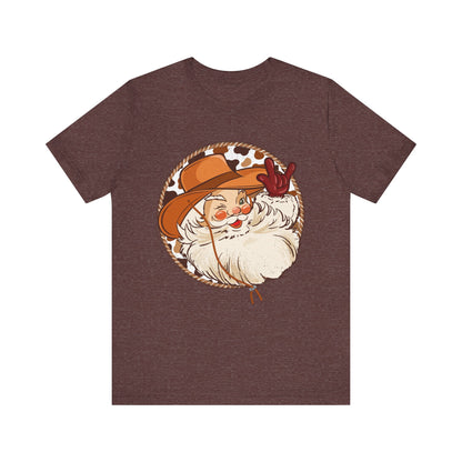 Retro Christmas Cowboy Santa Shirt – Groovy Western Howdy Holiday Tee