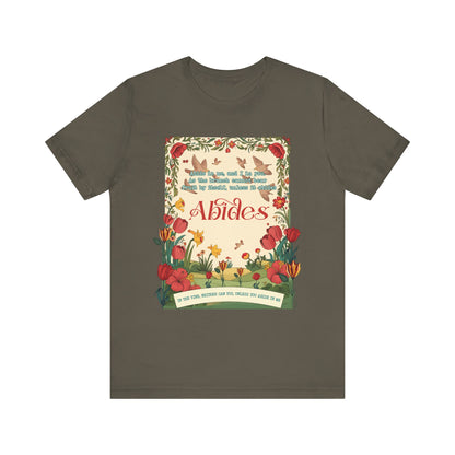 Abide in Me Shirt – Christian John 15:4 Bible Verse Floral Faith Graphic Tee