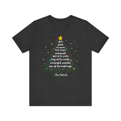 Christian Christmas Tree Sayings Shirt – God Jesus Savior Faith Holiday Tee