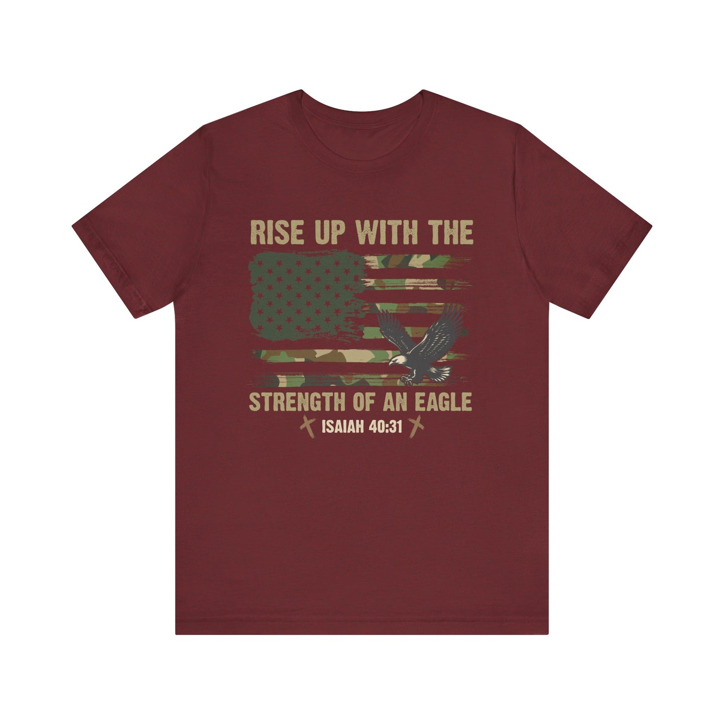 Rise Up with Strength Eagle Shirt – Isaiah 40:31 USA Flag Patriotic Christian Tee