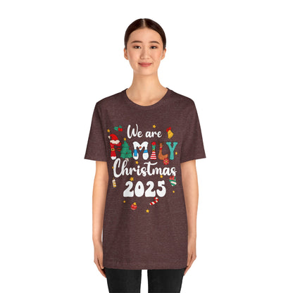 We Are Family Christmas 2025 Shirt – Groovy Snowman & Xmas Tree Matching Tee