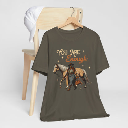 You Are Enough Shirt – Christian Bible Black Cowgirl Western Texas Tee