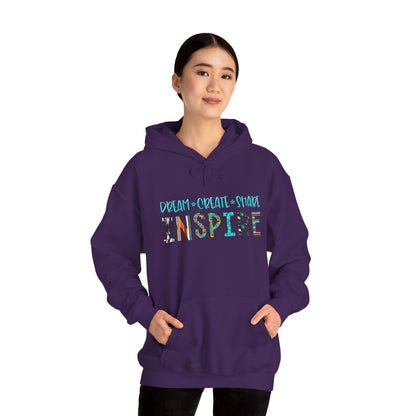 Dream Create Share Inspire Hoodie – Motivational Teacher Western Pullover