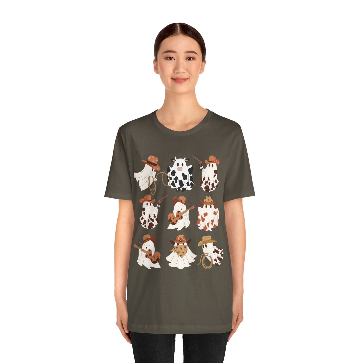 Ghost Cowboy Halloween Western Country Boo Guitar Cowgirl T-Shirt