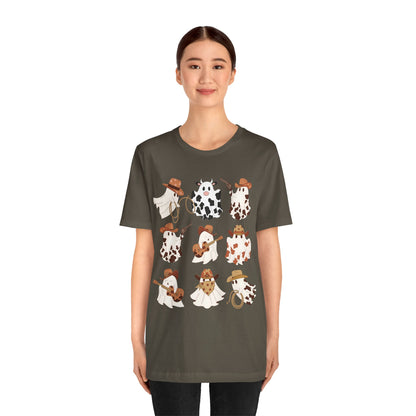 Ghost Cowboy Halloween Western Country Boo Guitar Cowgirl T-Shirt