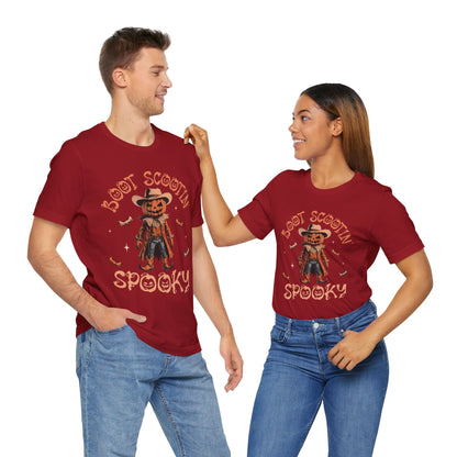 Boot Scootin’ Spooky Shirt – Funny Cowboy Pumpkin Head Western Halloween Tee