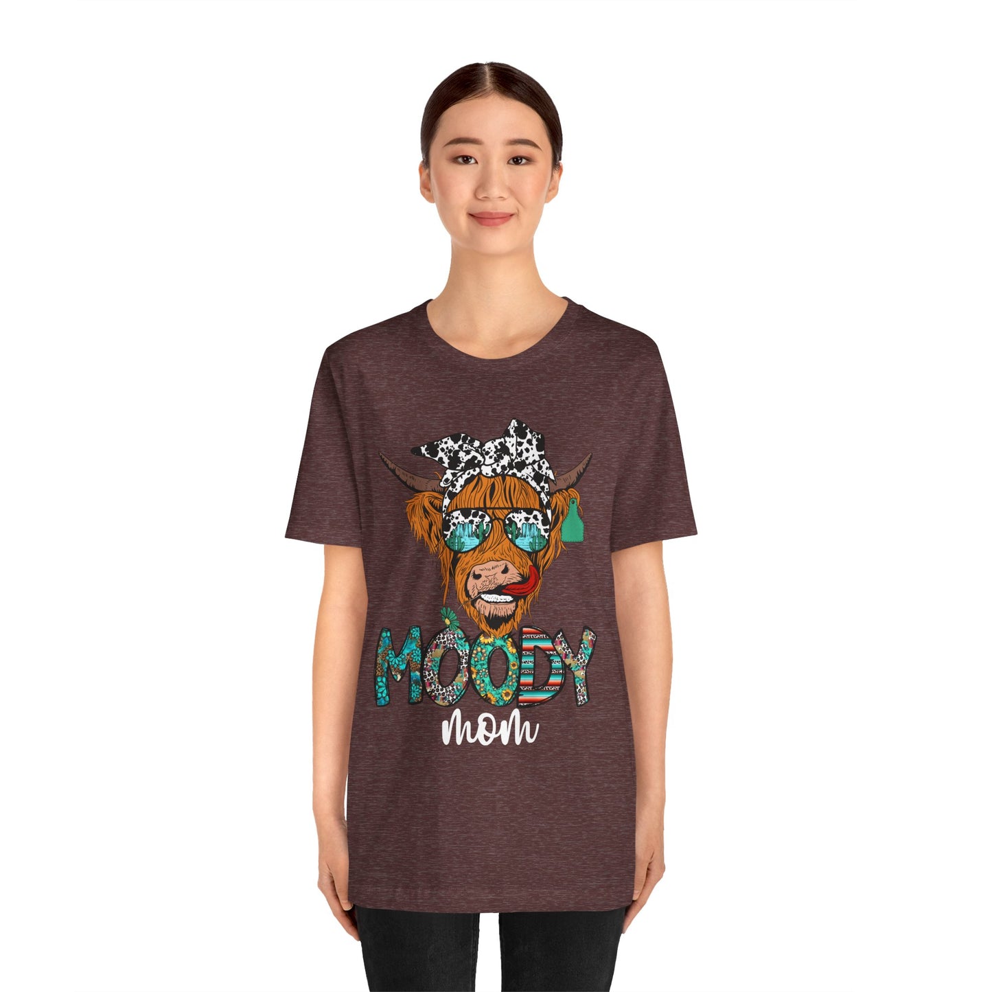 Western Moody Mom Shirt – Highland Cow Sunglasses Country Life Ranch Vibe Tee