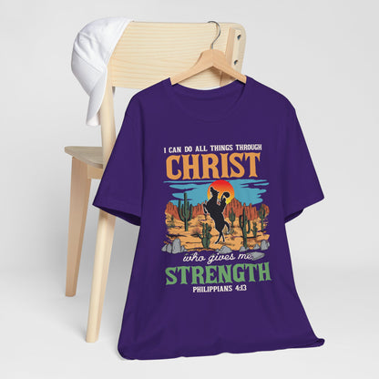 I Can Do All Things Through Christ Shirt – Western Rodeo Christian Tee