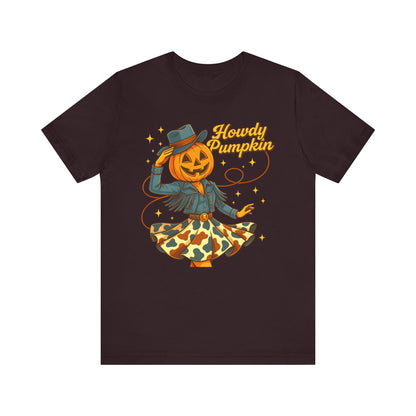 Howdy Pumpkin Shirt Cute Cowgirl Halloween Tee Western Fall Outfit for Women
