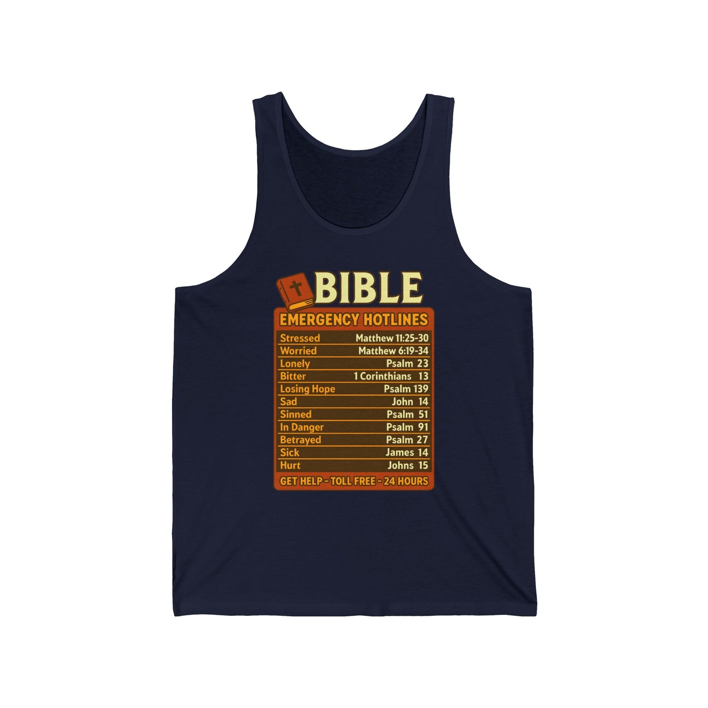 Bible Emergency Hotline Tank – Inspirational Christian God Hotline Unisex Jersey