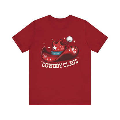 Cowboy Claus Christmas Shirt – Western Santa Hat Funny Cowboy Holiday Tee
