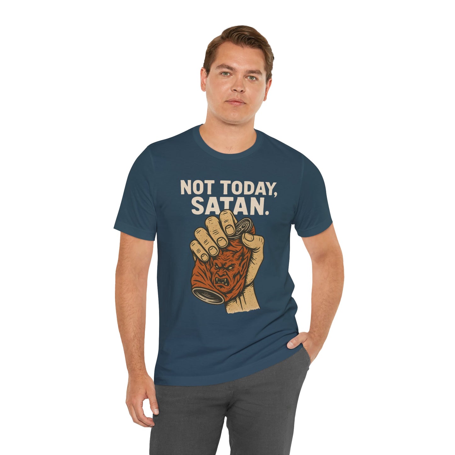 Not Today Satan Shirt – Funny Christian Faith Halloween Anti-Devil Tee