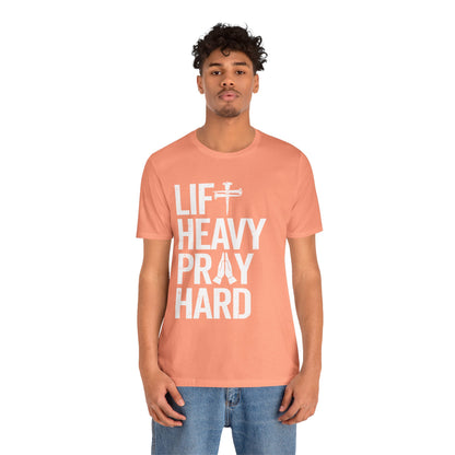 Lift Heavy Pray Hard Cross Nails Trendy Christ Gym Vintage T-Shirt