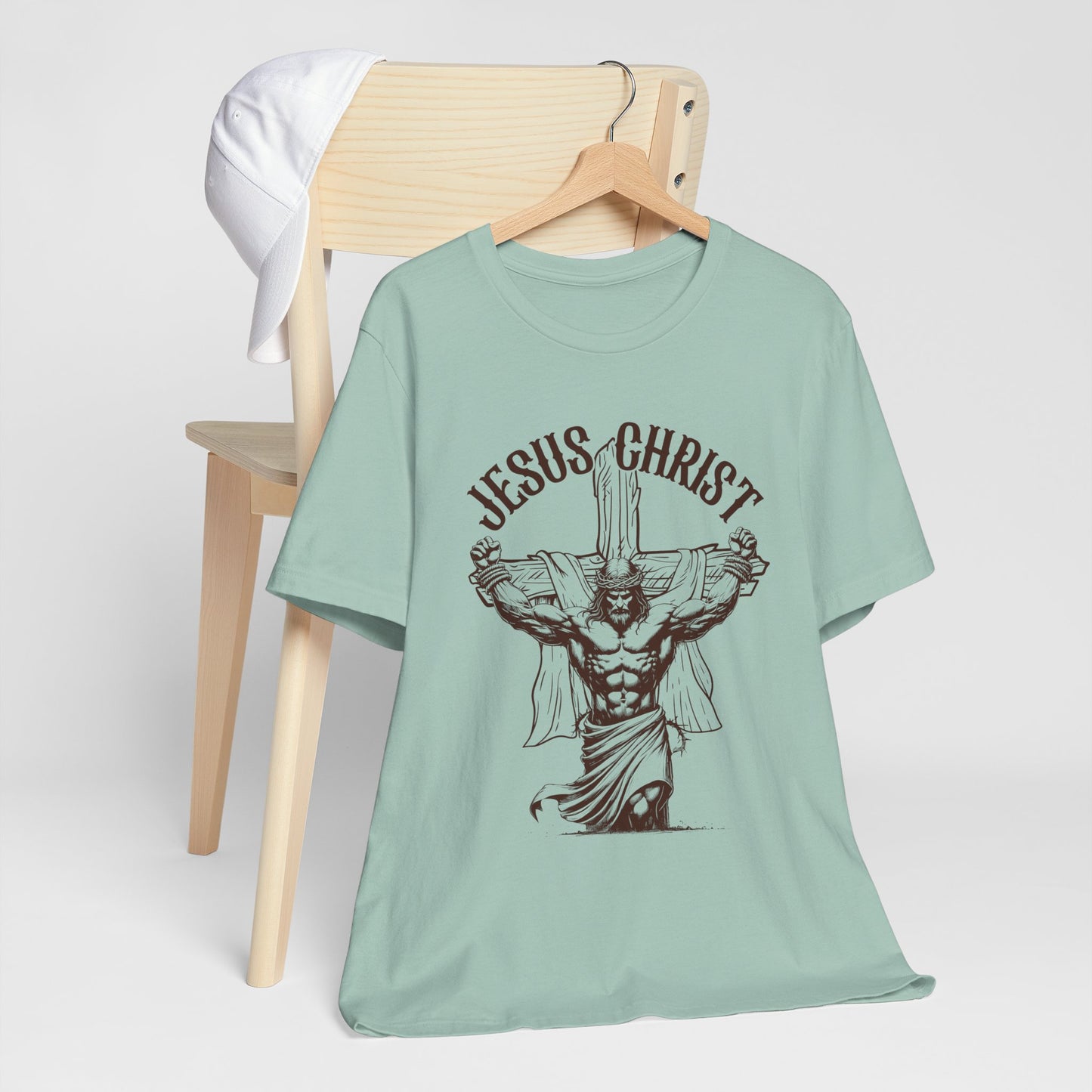 Jesus Christ Cross Faith Funny  Christian Workout Gym Retro T-Shirt