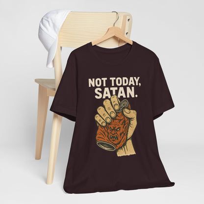 Not Today Satan Shirt – Funny Christian Faith Halloween Anti-Devil Tee